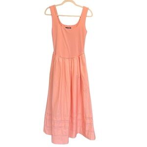 J. Crew Square Neck Mixy Maxi Dress Blushed Peach XS NWT Feminine Contemporary